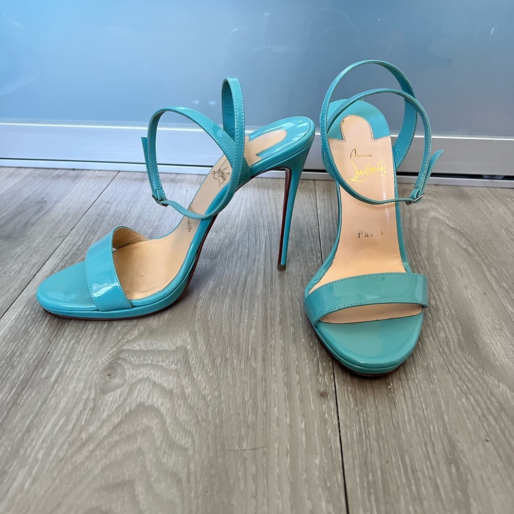 Christian Louboutin Teal Loubi Queen 120